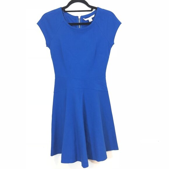 Diane von Furstenberg DVF Size 2 Delyse Full Skirt Mini Dress A-Line Cobalt - Picture 5 of 14